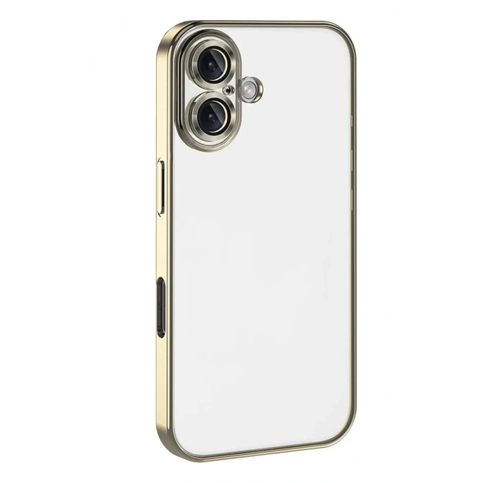 Mey İthalat®   iPhone 17  Lensli Silikon - Gold