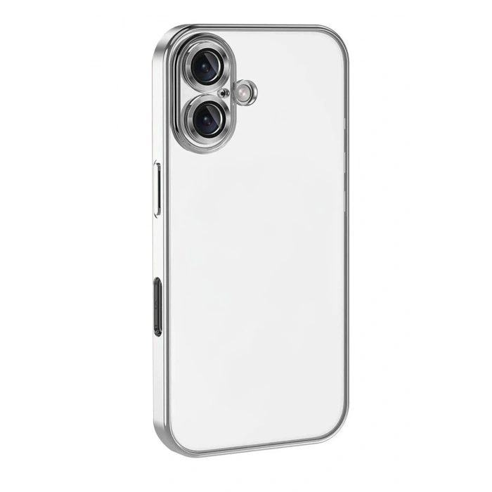 Mey İthalat®   iPhone 17  Lensli Silikon - Gümüş