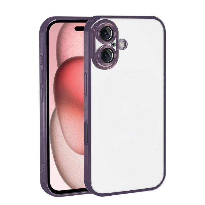 Mey İthalat®   iPhone 17  Lensli Silikon - Mor