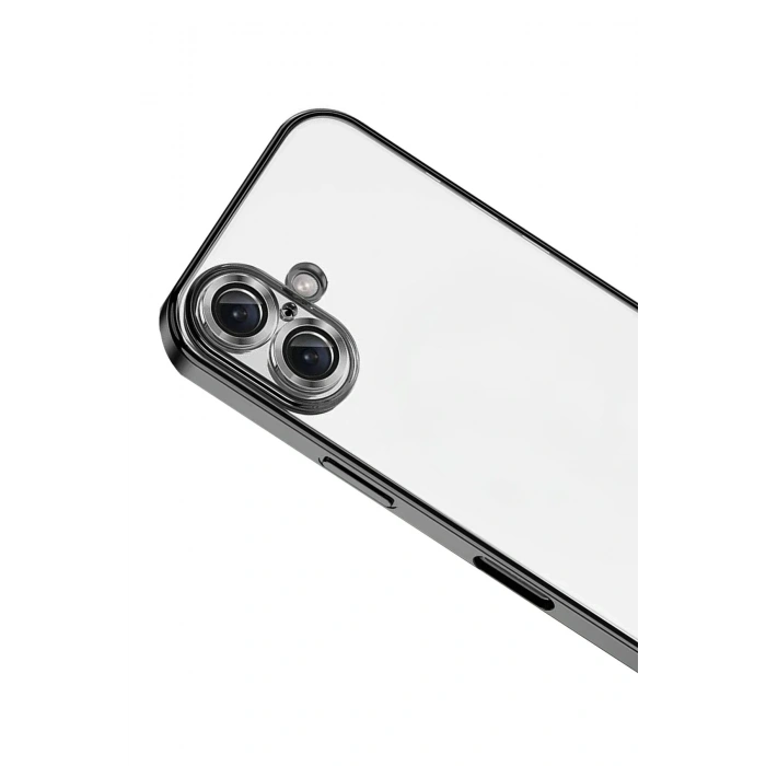 Mey İthalat®   iPhone 17  Lensli Silikon - Siyah