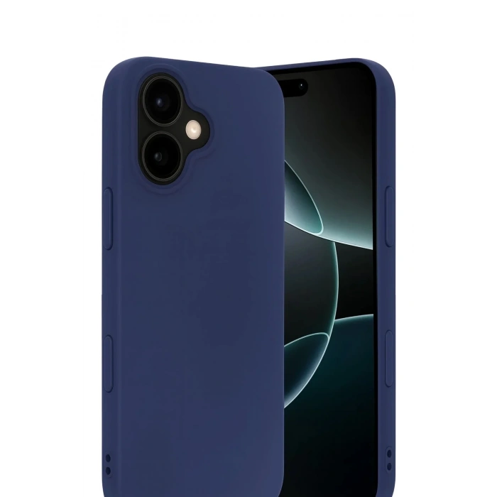 Mey İthalat®   iPhone 17 Nano içi Kadife Silikon - Lacivert