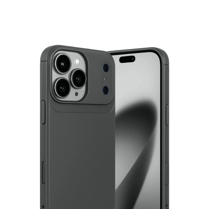 Mey İthalat®   iPhone 17 Pro Auto Focus Karbon Kapak - Gri