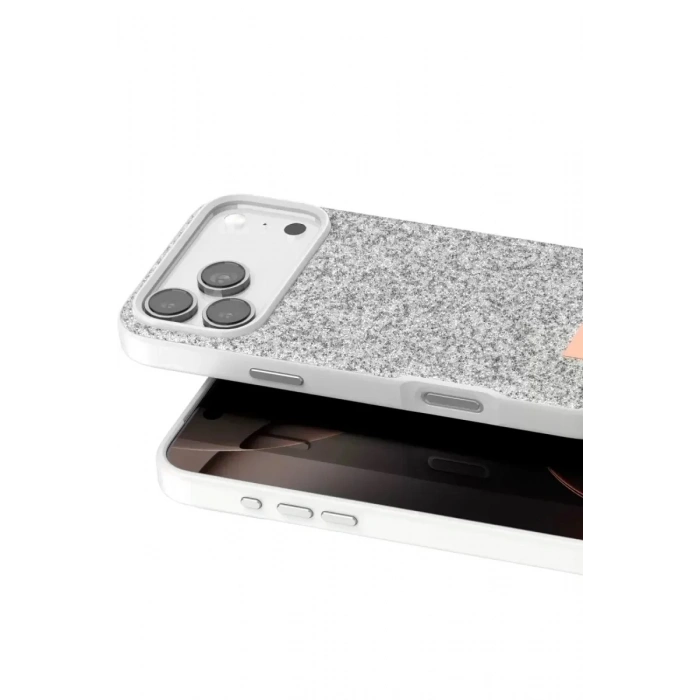 Mey İthalat®   iPhone 17 Pro Bright Simli Kapak - Beyaz