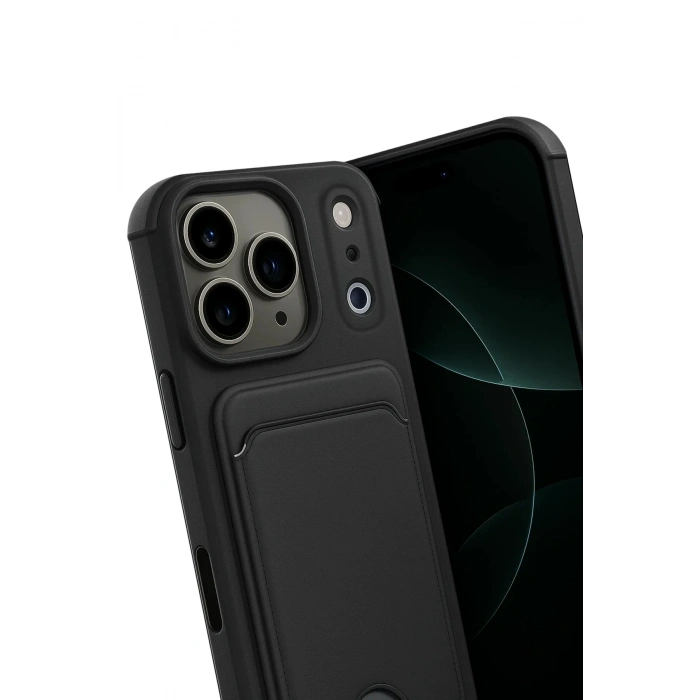 Mey İthalat®   iPhone 17 Pro Kelvin Kartvizitli Silikon - Siyah