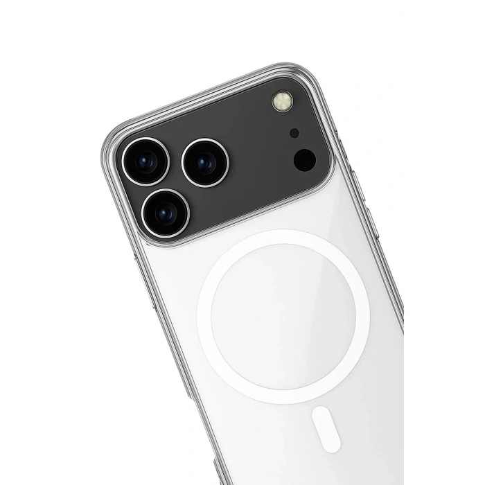 Mey İthalat®  iPhone 17 Pro Kılıf Magneticsafe Şeffaf Silikon - Şeffaf