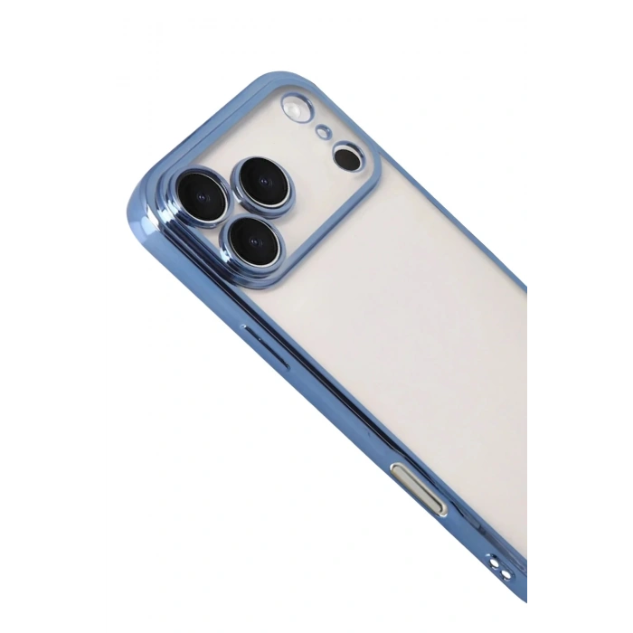 Mey İthalat®   iPhone 17 Pro  Lensli Silikon - Açık Mavi