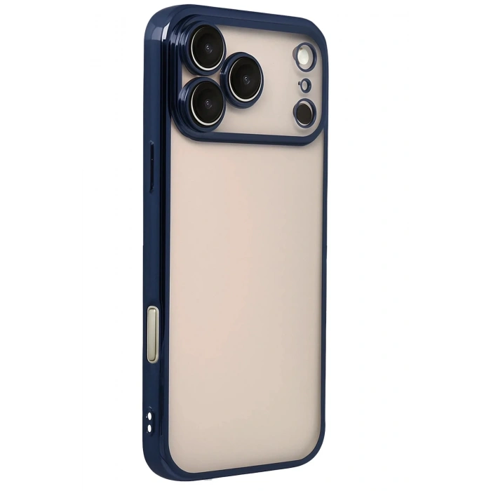 Mey İthalat®   iPhone 17 Pro  Lensli Silikon - Lacivert