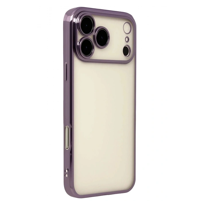Mey İthalat®   iPhone 17 Pro  Lensli Silikon - Mor