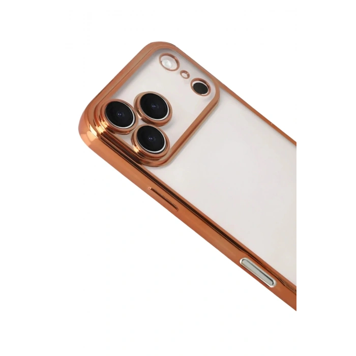 Mey İthalat®   iPhone 17 Pro  Lensli Silikon - Turuncu