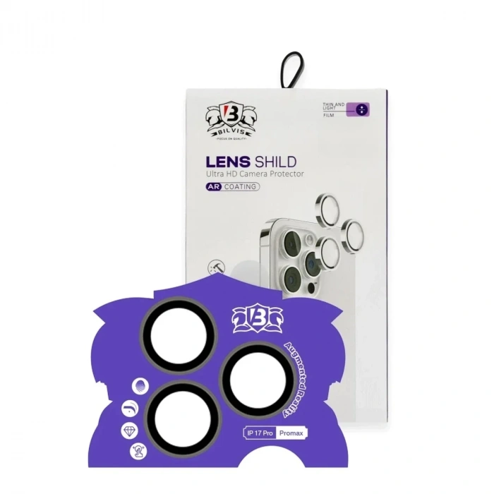 Mey İthalat®   iPhone 17 Pro Max Bilvis Titan Kamera Lens - Natural Grey