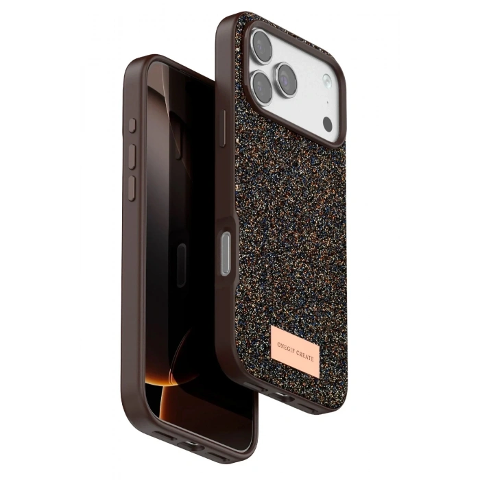 Mey İthalat®   iPhone 17 Pro Max Bright Simli Kapak - Gold