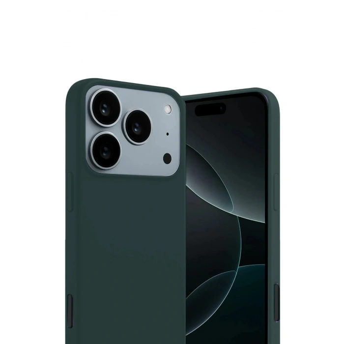 Mey İthalat®   iPhone 17 Pro Max First Silikon - Koyu Yeşil