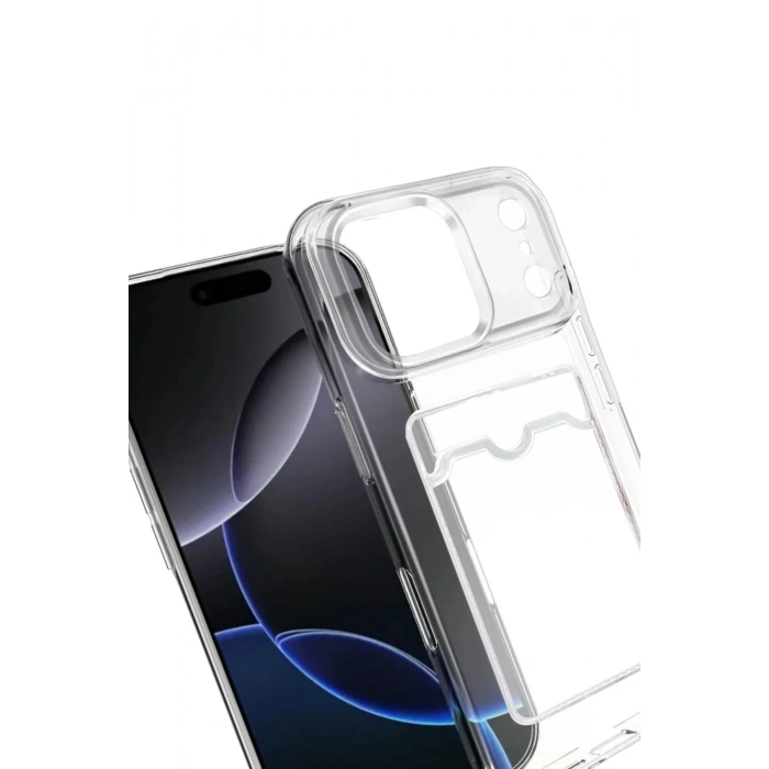 Mey İthalat®   iPhone 17 Pro Max Kart Şeffaf Silikon - Şeffaf