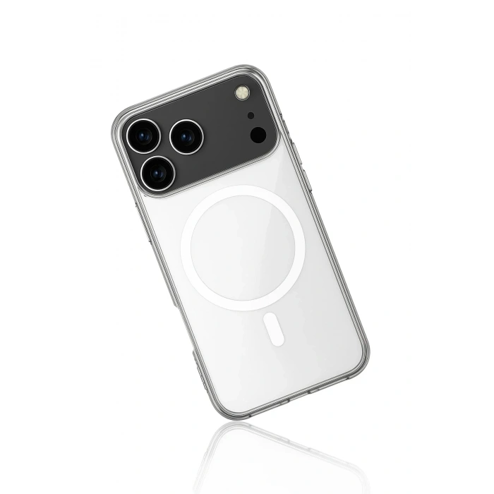 Mey İthalat®  iPhone 17 Pro Max Kılıf Magneticsafe Şeffaf Silikon - Şeffaf