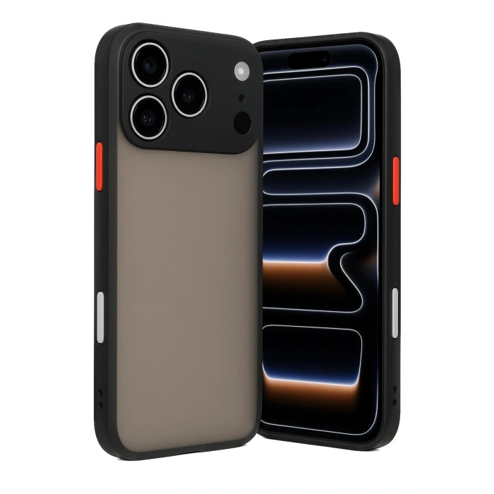 Mey İthalat®  iPhone 17 Pro Max Kılıf Montreal Silikon Kapak - Siyah
