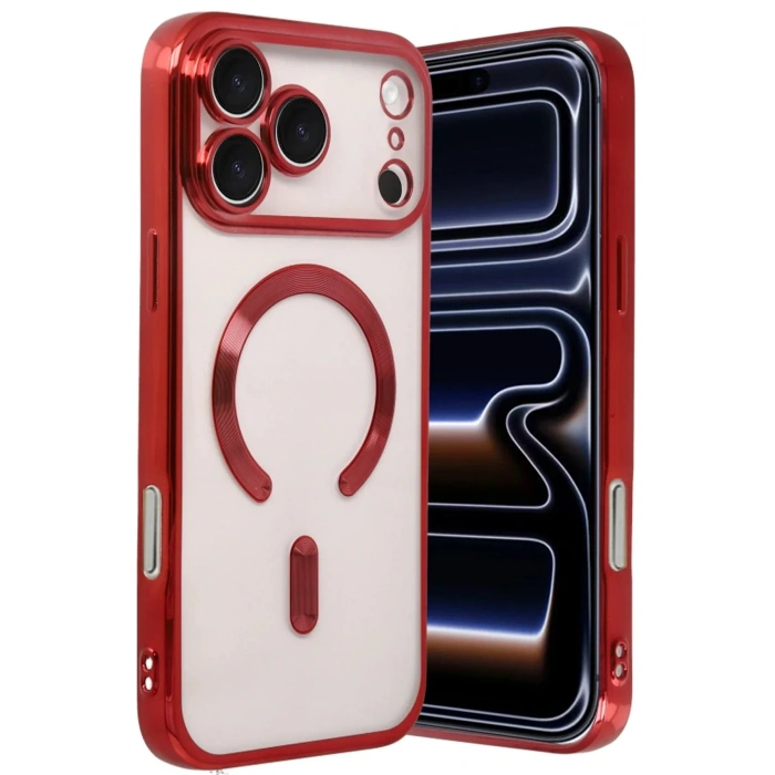 Mey İthalat®   iPhone 17 Pro Max Kross Magneticsafe Kapak - Kırmızı