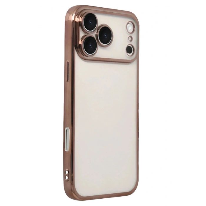 Mey İthalat®   iPhone 17 Pro Max  Lensli Silikon - Çöl Titanyum