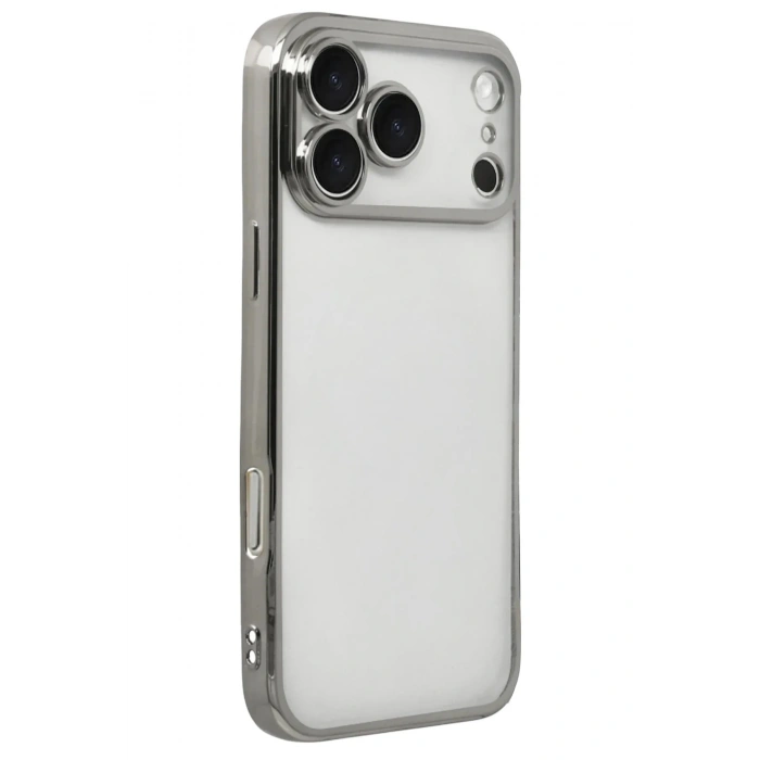 Mey İthalat®   iPhone 17 Pro Max  Lensli Silikon - Gümüş