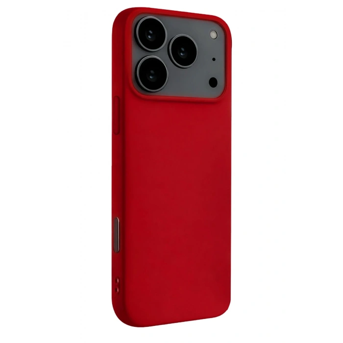 Mey İthalat®   iPhone 17 Pro Max Nano içi Kadife Silikon - Kırmızı