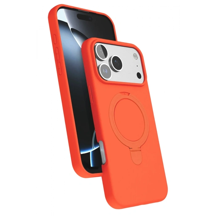 Mey İthalat®   iPhone 17 Pro Max Regal Magsafe Standlı Kapak - Turuncu