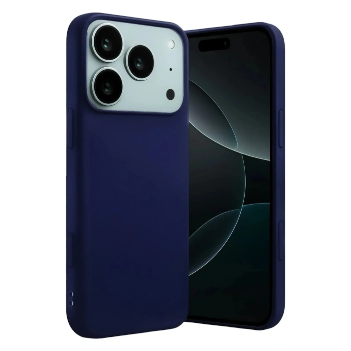 Mey İthalat®   iPhone 17 Pro Nano içi Kadife Silikon - Lacivert