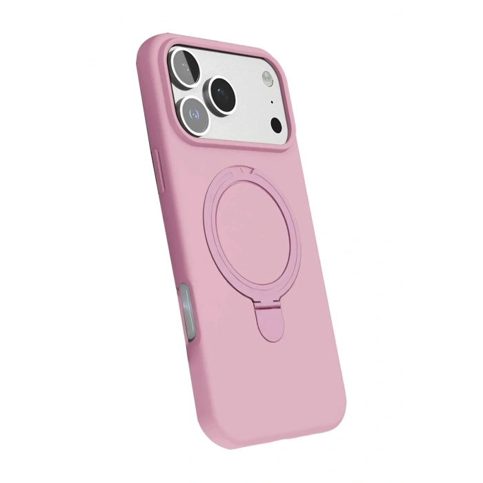 Mey İthalat®   iPhone 17 Pro Regal Magsafe Standlı Kapak - Açık Pembe