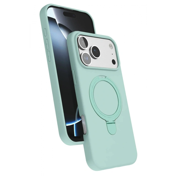 Mey İthalat®   iPhone 17 Pro Regal Magsafe Standlı Kapak - Su Yeşili
