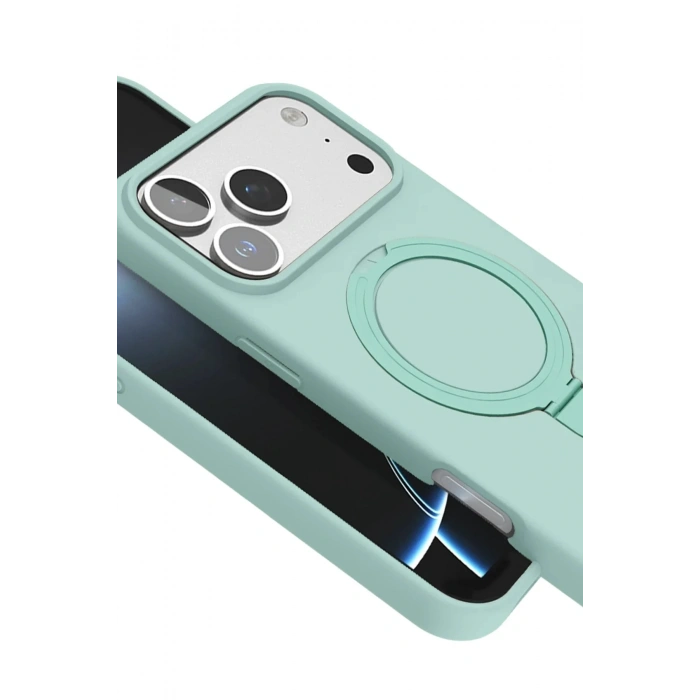 Mey İthalat®   iPhone 17 Pro Regal Magsafe Standlı Kapak - Su Yeşili