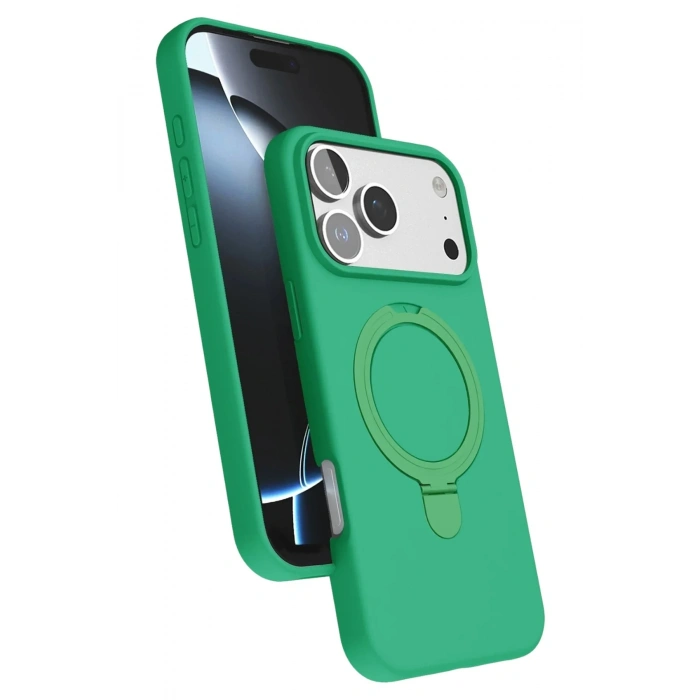Mey İthalat®   iPhone 17 Pro Regal Magsafe Standlı Kapak - Yeşil