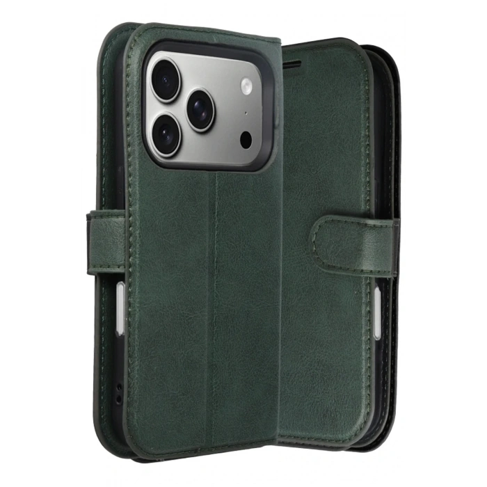 Mey İthalat®   iPhone 17 Pro Trend S Plus Kapaklı Kılıf - Yeşil