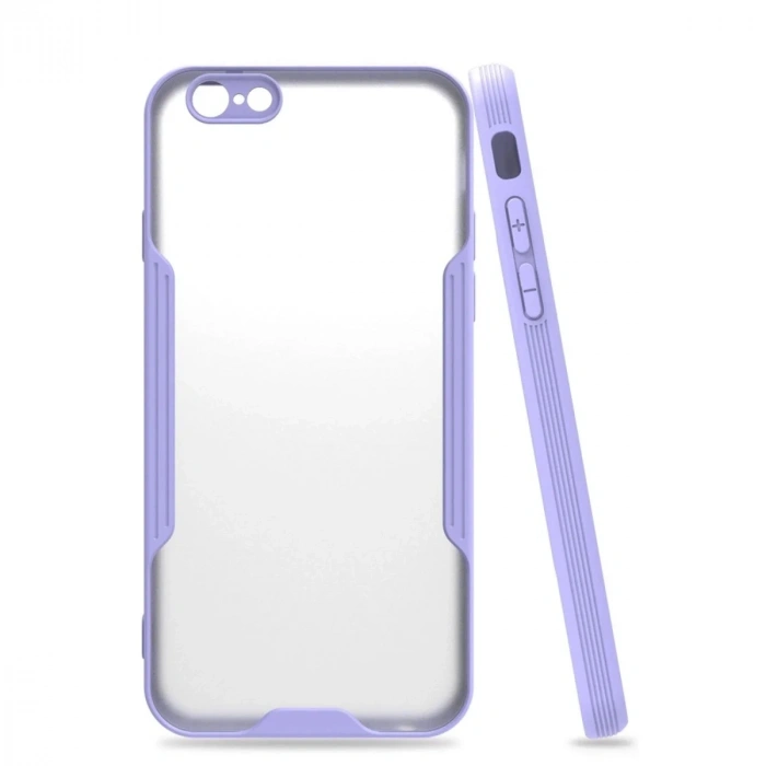 Mey İthalat®  iPhone 6 Kılıf Platin Silikon - Lila