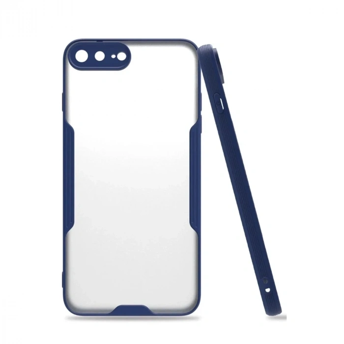 Mey İthalat®  iPhone 7 Plus Kılıf Platin Silikon - Lacivert