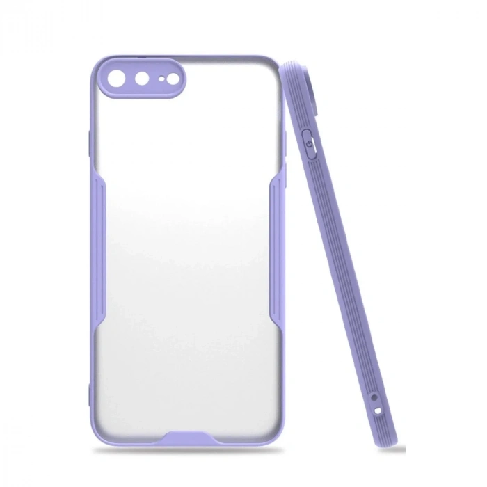 Mey İthalat®  iPhone 7 Plus Kılıf Platin Silikon - Lila