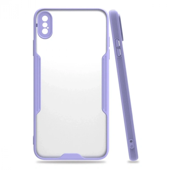 Mey İthalat®  iPhone XS Max Kılıf Platin Silikon - Lila