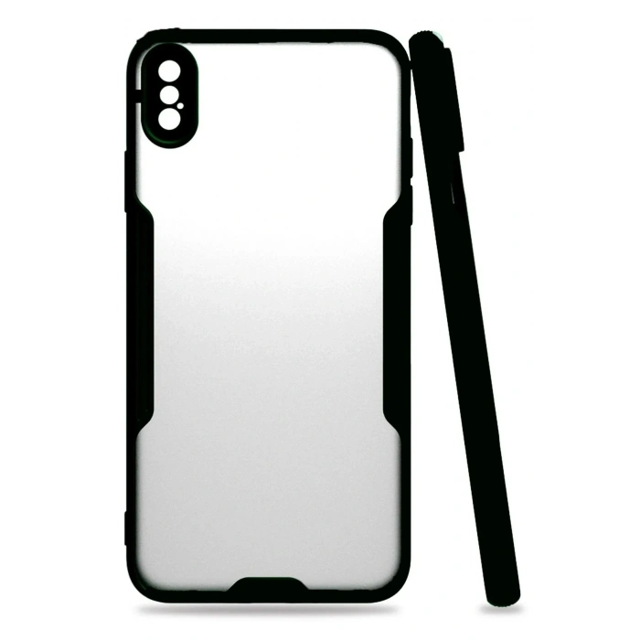 Mey İthalat®  iPhone XS Max Kılıf Platin Silikon - Siyah