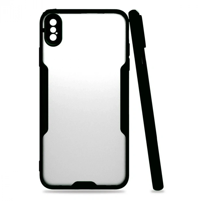 Mey İthalat®  iPhone XS Max Kılıf Platin Silikon - Siyah