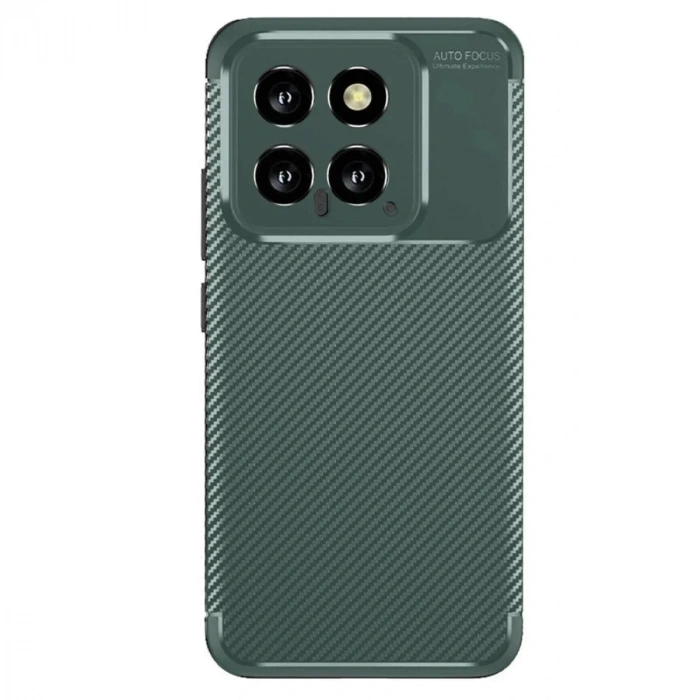 Mey İthalat®   Mi 14T Kılıf Auto Focus Karbon Kapak - Koyu Yeşil