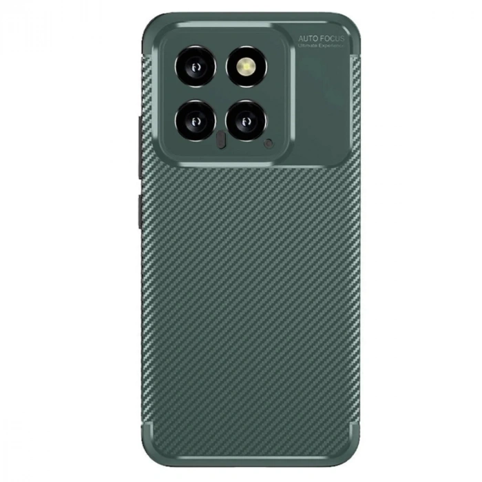 Mey İthalat®   Mi 14T Kılıf Auto Focus Karbon Kapak - Koyu Yeşil
