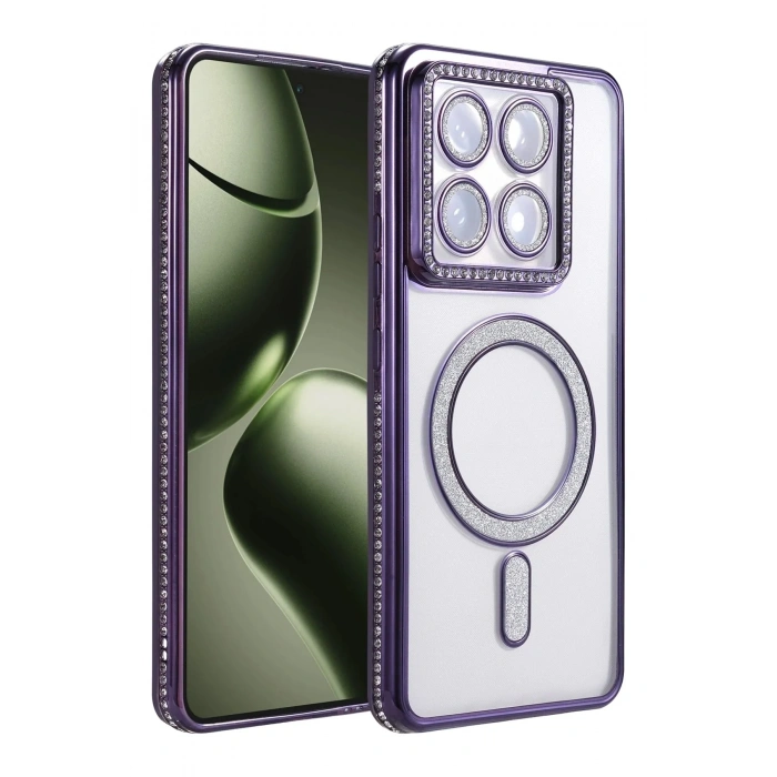 Mey İthalat®   Mi 14T Pro Joke Simli Magneticsafe Kılıf - Derin Mor