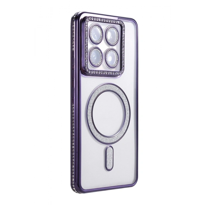 Mey İthalat®   Mi 14T Pro Joke Simli Magneticsafe Kılıf - Derin Mor