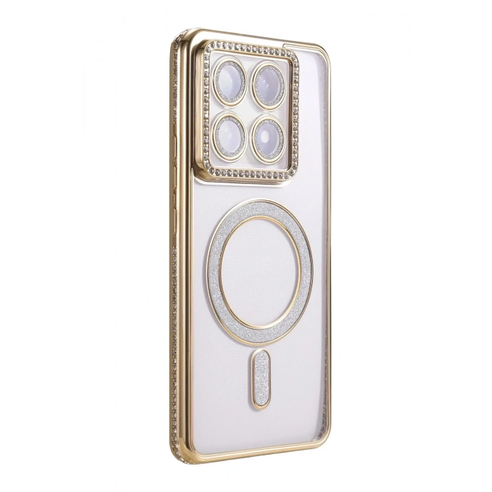 Mey İthalat®   Mi 14T Pro Joke Simli Magneticsafe Kılıf - Gold