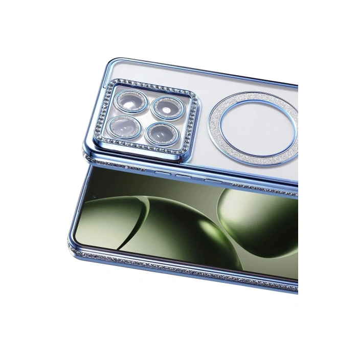 Mey İthalat®   Mi 14T Pro Joke Simli Magneticsafe Kılıf - Mavi