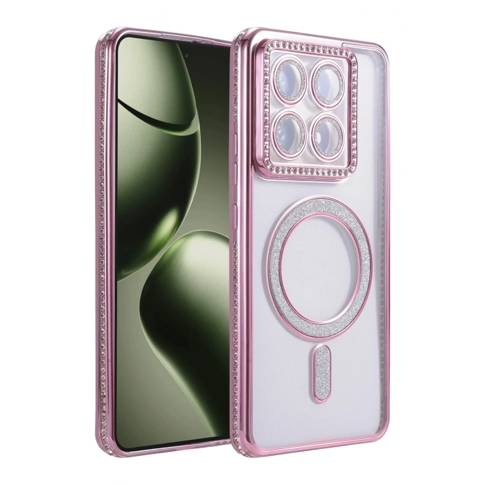 Mey İthalat®   Mi 14T Pro Joke Simli Magneticsafe Kılıf - Pembe