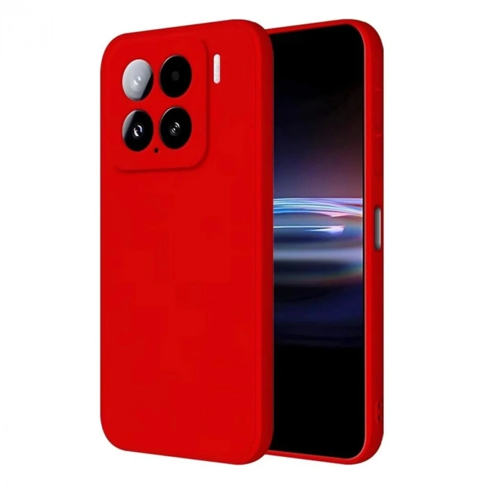 Mey İthalat®   Mi 15 Kılıf Nano içi Kadife Silikon - Kırmızı