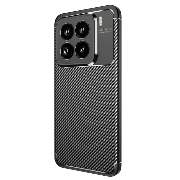 Mey İthalat®   Mi 15 Pro Kılıf Auto Focus Karbon Kapak - Siyah