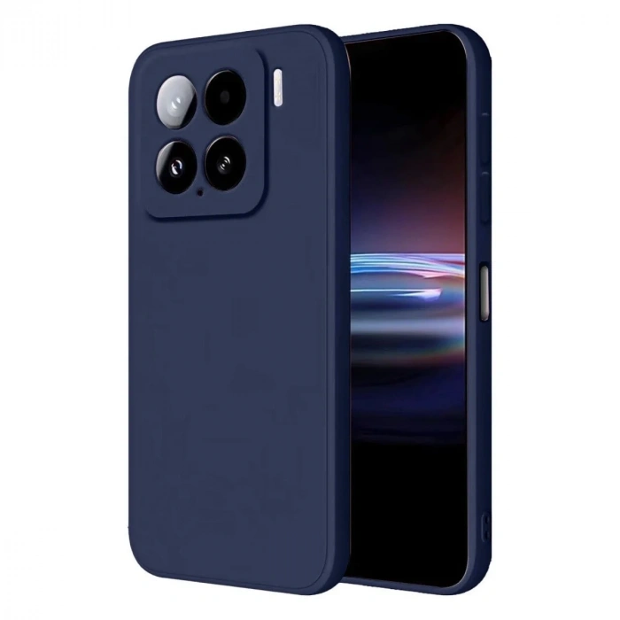 Mey İthalat®   Mi 15 Pro Kılıf Nano içi Kadife Silikon - Lacivert