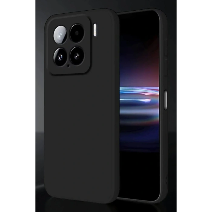 Mey İthalat®   Mi 15 Pro Kılıf Nano içi Kadife Silikon - Siyah
