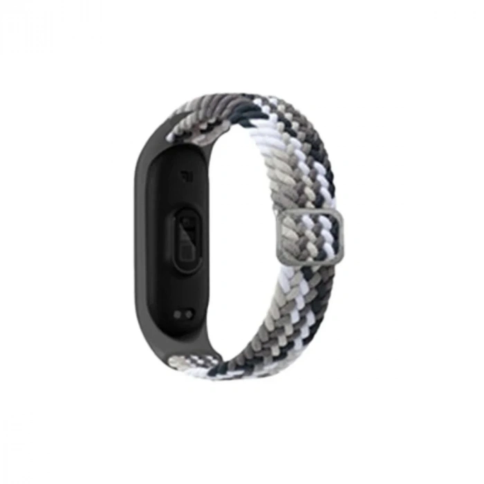 Mey İthalat®   Mi Band 6 Star Kordon - Gri-Siyah