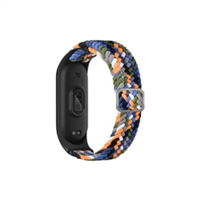 Mey İthalat®   Mi Band 7 Star Kordon - Gri-Turuncu