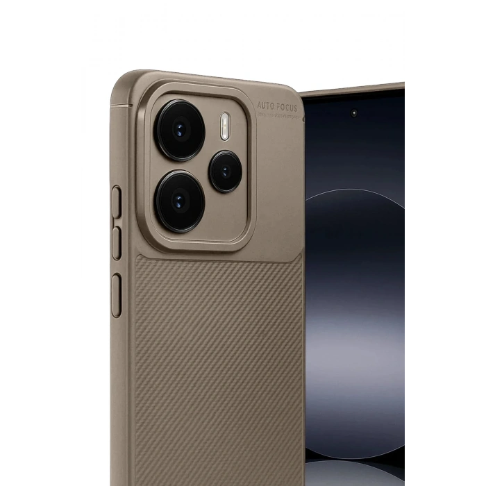 Mey İthalat®   Note 14 5G Auto Focus Karbon Kapak - Kahverengi